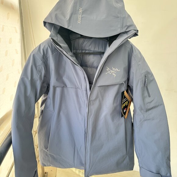 Men's Goose Down Arcteryx Logo Waterproof Warm Hooded Ski Puffer Jacket - Picture 10 of 15